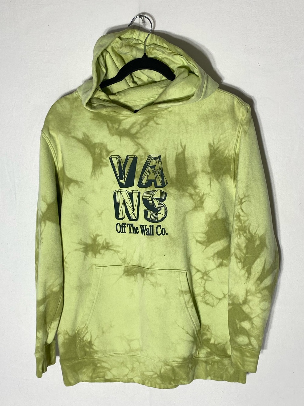 Vans Off The Wall Lime Green Olive Tie Dye Graphic Hoodie Size XL